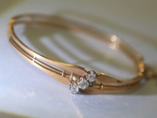 ビクトリアンブレスレット|約1.2ctオールドマインカットダイヤ&パール(鑑定書付) 【商品番号3366】