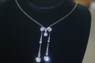 エドワーディアン ネグリジェネックレス|約2.2ctダイヤ(鑑定書付) 【商品番号4698】