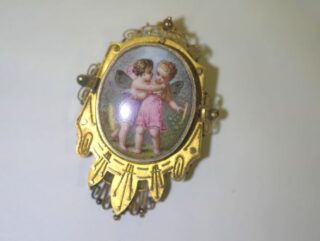 ビクトリアン カンティーユ天使のロケットブローチ|エナメル 【商品番号4645】