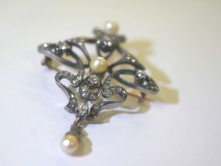 ビクトリアンブローチ|ローズカット&オールドマインカットダイヤ (鑑定書付)【商品番号4631】