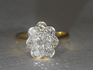 エドワーディアン指輪|約1CTオールドマインカットダイヤモンドを使用した【商品番号r593】