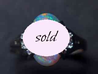 アールデコ指輪|約1.8CTオパール合計4石約0.1CTシングルカットダイヤ【商品番号r914】