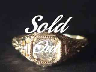 仏刻印アールヌーヴォー約0.8CTオールドマインカットダイヤモンドリング(鑑定書付)【商品番号ra10】