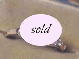 約0.3ctパパラチアサファイア約0.35ctダイヤ|ヴィンテージ一文字リング【ra19】