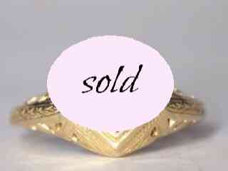 仏刻印アールデコ約0.4CTデマントイドガーネット(ホーステール)リング【ra40】