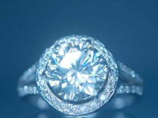 刻印あり3.821ct大粒ブリリアントカットダイヤヴィンテージリング(鑑定書付)【ra129】