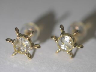 アールデコ約0.75CTダッチローズカットダイヤピアス【e180】