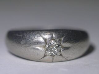 6.4gアールデコ約0.3CTオールドマインカットダイヤソリティアリング【ra138】