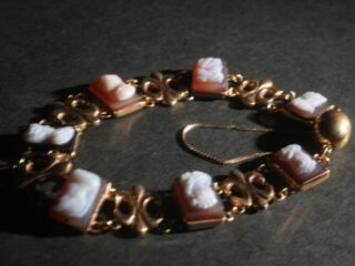 ビクトリアンゆりの紋章７個ストーンカメオブレスレット【br09】