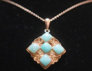 約2.5ctアマゾナイト&フィリグリー細工ビンテージペンダント【p155】